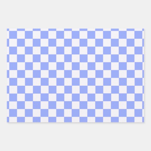 Paarse blauwe retro 60s 70s Geometrische hartslag  Inpakpapier Vel (Voorkant 2)