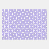Paarse blauwe retro 60s 70s Geometrische hartslag  Inpakpapier Vel (Voorkant)