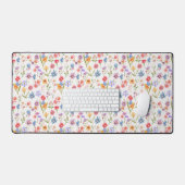Paarse Blauwe Rode Aquarel Wilde Bloem Bureaumat (Keyboard & Muis)