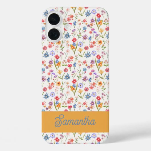Paarse Blauwe Rode Waterverf Monogram Naam Case-Mate iPhone Case (Achterkant)