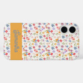 Paarse Blauwe Rode Waterverf Monogram Naam Case-Mate iPhone Case (Achterkant (horizontaal))