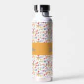Paarse Blauwe Rode Waterverf Monogram Naam Waterfles (Links)
