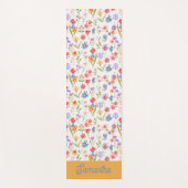 Paarse Blauwe Rode Waterverf Monogram Naam Yogamat (Voorkant)