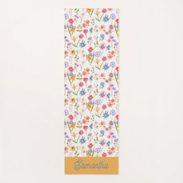 Paarse Blauwe Rode Waterverf Monogram Naam Yogamat