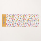 Paarse Blauwe Rode Waterverf Monogram Naam Yogamat (Voorkant (horizontaal))