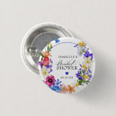 Paarse Blauwe Rode Wilde Bloem Bruiloft Feest Ronde Button 3,2 Cm (Voorkant /achterkant)