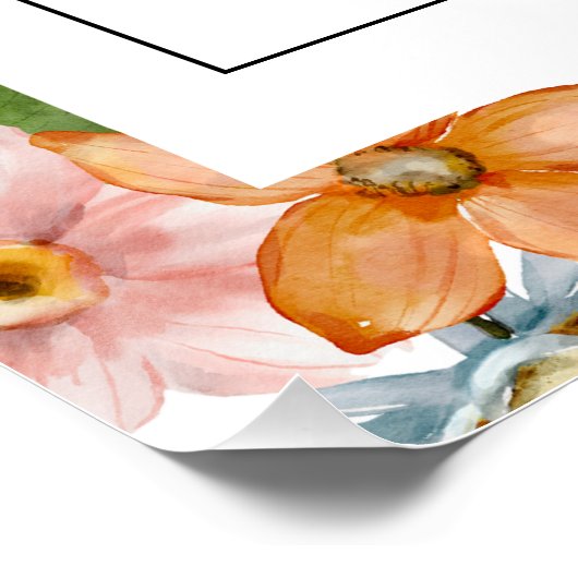 Paarse Blauwe Rode Wilde Bloemen Bruiloft Feest We Perfect Poster (Hoek)