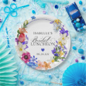 Paarse Blauwe Rode Wilde Bloemen Bruiloft Luncheon Papieren Bordje (Feest)