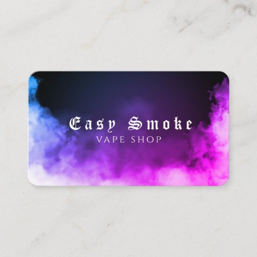 Paarse Blauwe Rook Vape Shop Visitekaartje (Voorkant)