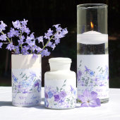 Paarse, Blauwe Roos Centerpiece Wrap-around Labels Poster