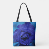 Paarse Blauwe Roos Tote Bag (Achterkant)