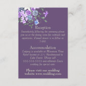 Paarse & Blauwe Rose Bouquet Wedding Details Informatiekaartje (Voorkant)