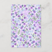 Paarse & Blauwe Rose Bouquet Wedding Details Informatiekaartje (Achterkant)