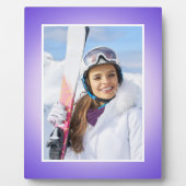 Paarse Blauwe Roze Aura Gradient Photo Border Fotoplaat (Voorkant)