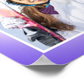 Paarse Blauwe Roze Aura Gradient Photo Border Poster (Hoek)