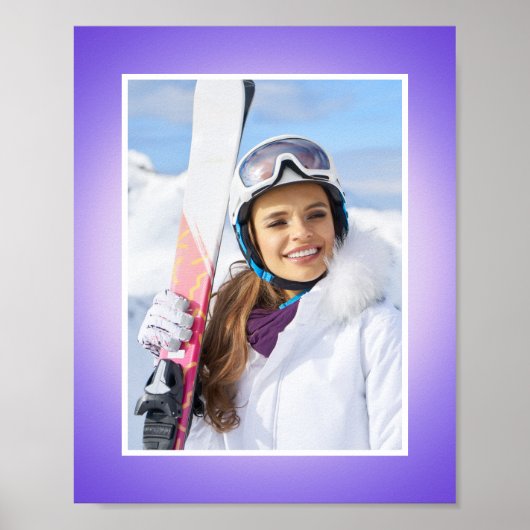 Paarse Blauwe Roze Aura Gradient Photo Border Poster (Voorkant)