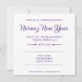 Paarse blauwe roze bloemen Hyacinth Happy Norooz Kaart (Achterkant)