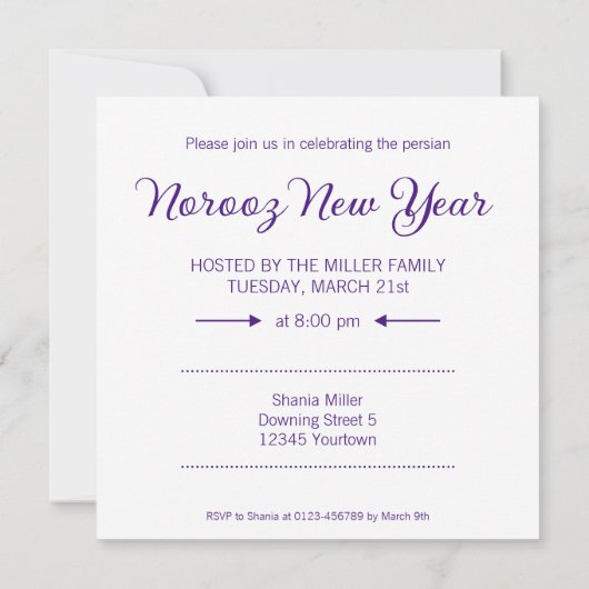 Paarse blauwe roze bloemen Hyacinth Happy Norooz Kaart (Achterkant)