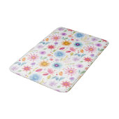 Paarse Blauwe Roze Boho Wildbloem Badmat (Gekanteld)