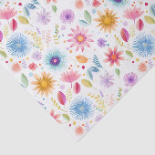 Paarse Blauwe Roze Boho Wildbloem Tissuepapier (Detail)