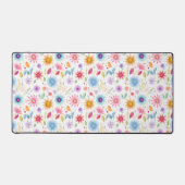 Paarse Blauwe Roze Boho Wilde Bloem Bureaumat (Voorkant)