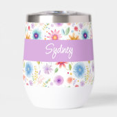 Paarse Blauwe Roze Boho Wilde Bloem Gepersonalisee (Voorkant)