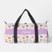Paarse Blauwe Roze Boho Wilde Bloem Gepersonalisee Plunjezak (Voorkant)