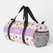 Paarse Blauwe Roze Boho Wilde Bloem Gepersonalisee Plunjezak (Rechterhoek)