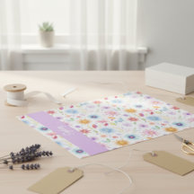 Paarse Blauwe Roze Boho Wilde Bloem Gepersonalisee