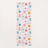 Paarse Blauwe Roze Boho Wilde Bloem Gepersonalisee Yogamat (Achterkant)