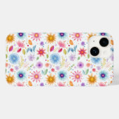 Paarse Blauwe Roze Boho Wildflower Case-Mate iPhone Case (Achterkant (horizontaal))