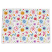 Paarse Blauwe Roze Boho Wildflower Groot Cadeauzakje (Voorkant)
