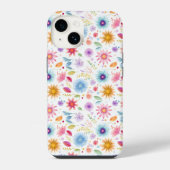 Paarse Blauwe Roze Boho Wildflower iPhone Hoesje (Achterkant)