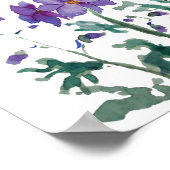 paarse blauwe roze delfiniumwaterverf poster (Hoek)