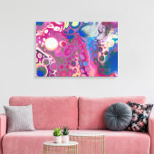 Paarse, blauwe, roze digitale roze kunstschilder m canvas afdruk (Insitu (Woonkamer))