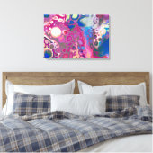 Paarse, blauwe, roze digitale roze kunstschilder m canvas afdruk (Insitu (Slaapkamer))