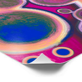 Paarse, blauwe, roze digitale roze kunstschilder m perfect poster (Hoek)