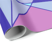 Paarse blauwe roze driehoek abstract cadeaupapier (Rol Hoek)