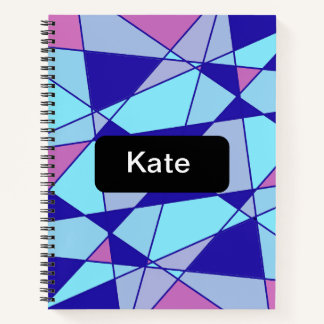 Paarse blauwe roze driehoek abstract notitieboek
