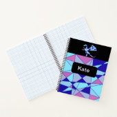 Paarse blauwe roze driehoek abstract  notitieboek (Binnen)