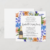 Paarse Blauwe Roze Floral Brunch & Bubble Shower Kaart (Voorkant / Achterkant)