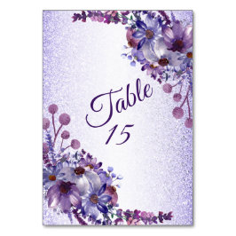 Paarse Blauwe Roze Floral Glitter Weddenschap Kaart