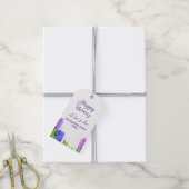 Paarse blauwe roze Happy Noroz Hyacinth Flowers Cadeaulabel (Met Touw)