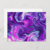 Paarse, blauwe, roze, lichtvochtige kunst briefkaart (Voorkant / Achterkant)