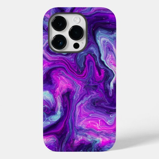 Paarse, blauwe, roze, lichtvochtige kunst Case-Mate iPhone case (Achterkant)