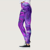 Paarse, blauwe, roze, lichtvochtige kunst leggings (Links)