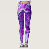 Paarse, blauwe, roze, lichtvochtige kunst leggings (Voorkant)