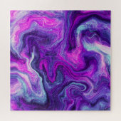 Paarse, blauwe, roze, lichtvochtige kunst legpuzzel (Horizontaal)