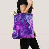 Paarse, blauwe, roze, lichtvochtige kunst tote bag (Dichtbij)