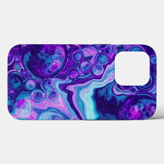 Paarse, blauwe, roze marmer Bokeh Fluid Art Case-Mate iPhone Case (Achterkant (horizontaal))